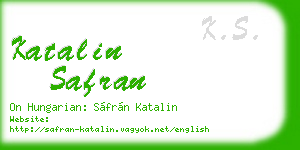 katalin safran business card