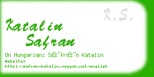 katalin safran business card